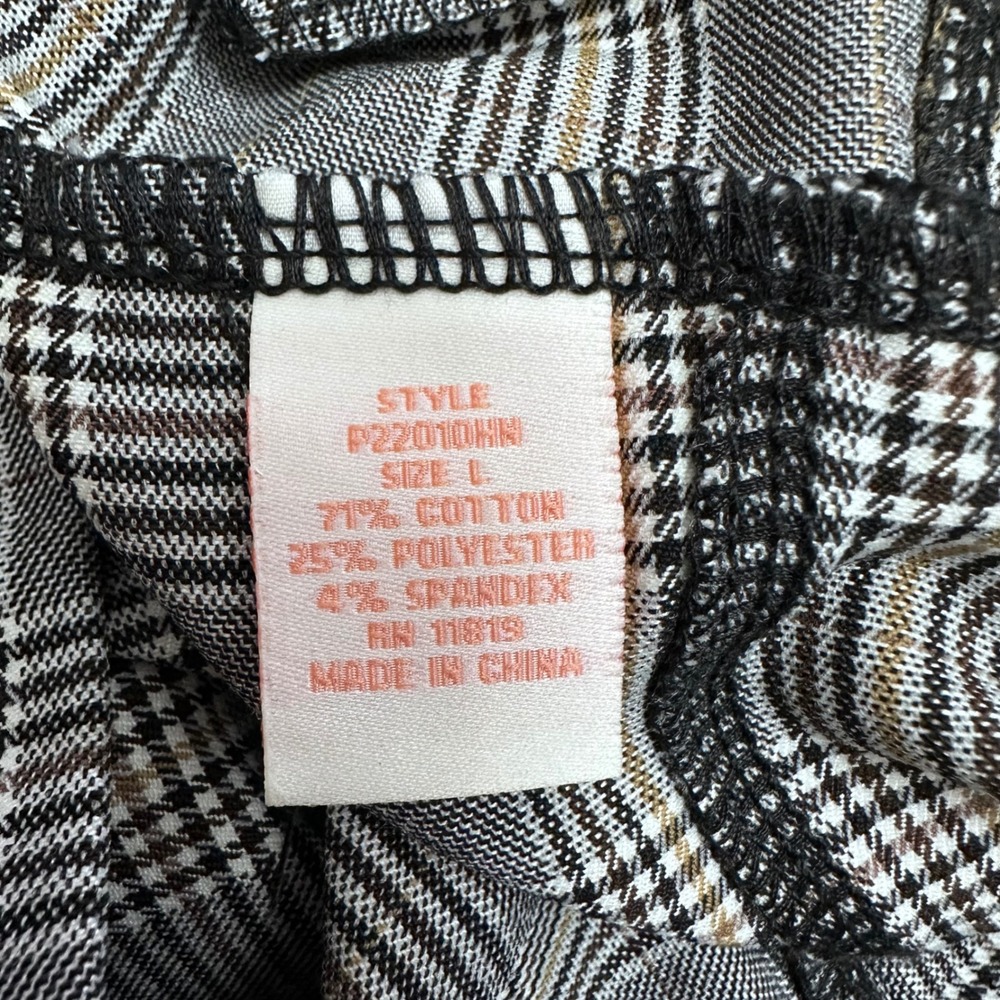 Elite Collection Gray Black Plaid Skinny Trousers Size L Preppy Business Casual - Picture 4 of 10